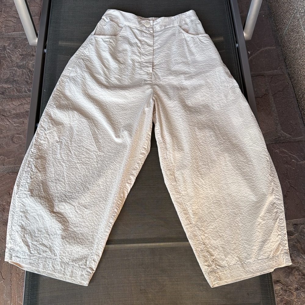 Cordera Curved Cotton Pants - Natural - One Size
